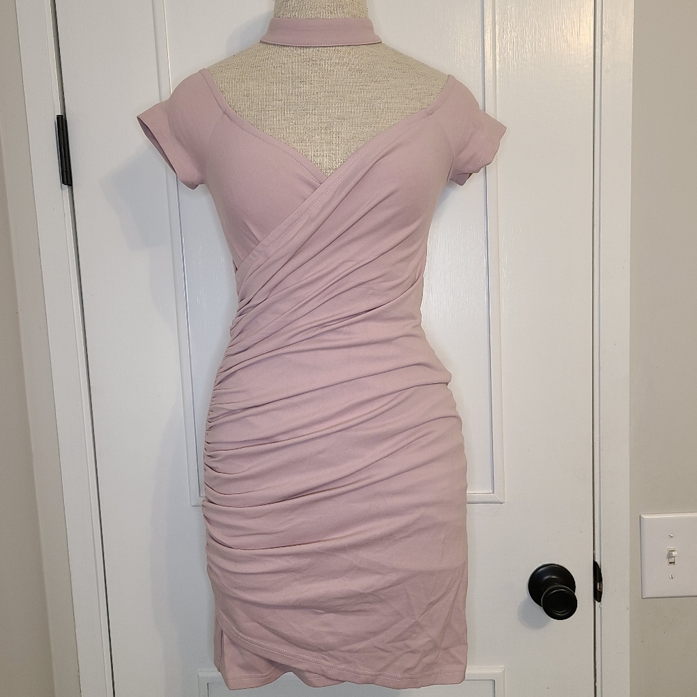 By The Way High Neck Short Sleeve SM Mini Dress